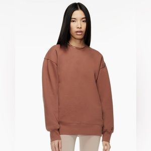 Aritzia | Women's Sweatshirts, Cozy Fleece Boyfriend Crew  (sz SMALL - Gold brn)
